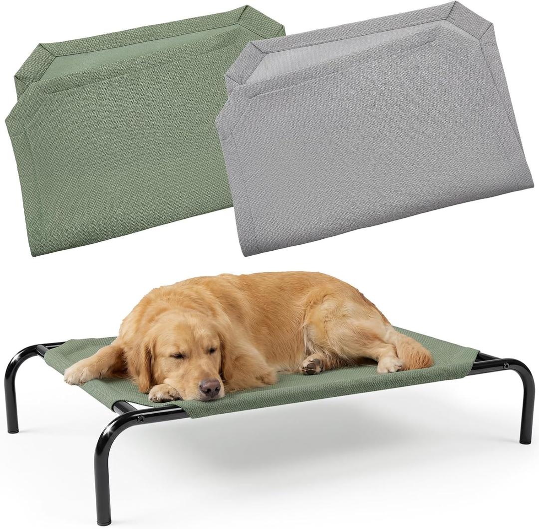 2 Pcs 43.5" x 31.5" Pet Bed Replacement Covers, Machine Washable, Sandwich Mesh Fabric, Large Dog Cot Pet Bed Cover (No Cot Frame)