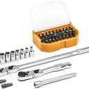 GEARWRENCH 45 Pc. 1/4" Drive 6 Pt. Standard Slim Head Mechanics Tool Set, Metric - 81032