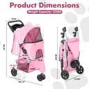 3 Wheel Pet Stroller for Dogs and Cats, Foldable Design