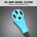 CircleCord ETL Listed RV Y Adapter Cord Two 30 Amp to 50 Amp, NEMA TT-30P Male Plug to 14-50R Female with Grip Handle, Heavy Duty STW 10 AWG for RV Trailer Camper