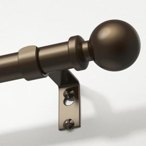 Curtain Rods for Windows 30 to 56 Inch, Bronze 1 Inch Decorative Window Treatment Rods, Adjustable Heavy Duty Modern Drapery Rod, Easy Install Metal Curtain Pole with Oil Bronze Round Finials