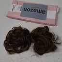 SARLA 2PCS Messy Hair Bun Hair Pieces Wavy Curly Synthetic Updo Fake Scrunchies Ponytail Extension for Women Coffee Brown