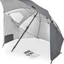 Sport-Brella Premiere XL UPF 50+ Umbrella Shelter for Sun and Rain Protection (Bright Gray)