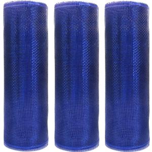 3 Rolls Navy Blue Poly Burlap Deco Mesh Ribbon for Wreath Crafts, 10 Inch x 30FT Per Roll Decorative Mesh Ribbon Wrapping Ribbon Rolls for Christmas Tree Patriotic Wreath DIY Crafts Making