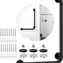 Matte Black Angled Grab Bar 16x24 Inch, iHansee Bathroom Safety Bar w/Anti-Slip Knurled Grip, Wall Mount L Shaped Shower Handle for Elderly Senior Handicap, Toilet Bathtub Balance Support Handrail