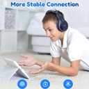 EarFun K2 Kids Bluetooth Headphones, Kids Headphones with Volume Limited, 40H Playtime, Built-in Mic, Stereo Sound, Foldable Over-Ear Headphone for School/Travel/iPad/Tablet, Blue