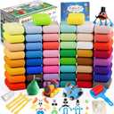 Air Dry Clay Kit - QMay 50 Colors DIY Modeling Clay Ultra Light Magic Clay, Nontoxic & Soft Clay with Sculpting Tools and Decoration Accessories, Art Craft Gift for Kdis 3-12