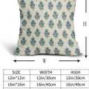 Sage Green Blue Floral Block Print Pillow Covers 20x20 Set of 2 Spring Flower Pattern Decorative Throw Pillowcases Outdoor Rustic Farmhouse Square Cushion Cases Decor for Home Couch Sofa Bed