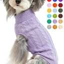 Dog Sweater for Small - Warm Winter Turtleneck Knit Dog Sweaters Soft Pet Cat Clothes Christmas Coat Indoor Outdoor Use for Puppy Kitten Male Female Girl Boy Pets, Small