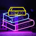 Read More Books Neon Sign for Wall Decor Dimmable Books Led Neon Lights Signs Book Lovers LED Signs for Bedroom Classroom Bookstore Library Club Reading Room Decoration Gifts for Readers