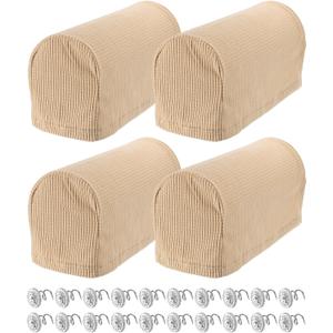uxcell Stretch Armrest Covers Armchair Anti-Slip for Chairs Sofas Couch Arm Covers Recliner Sofa 2 Set w/Twist Pins (Khaki)