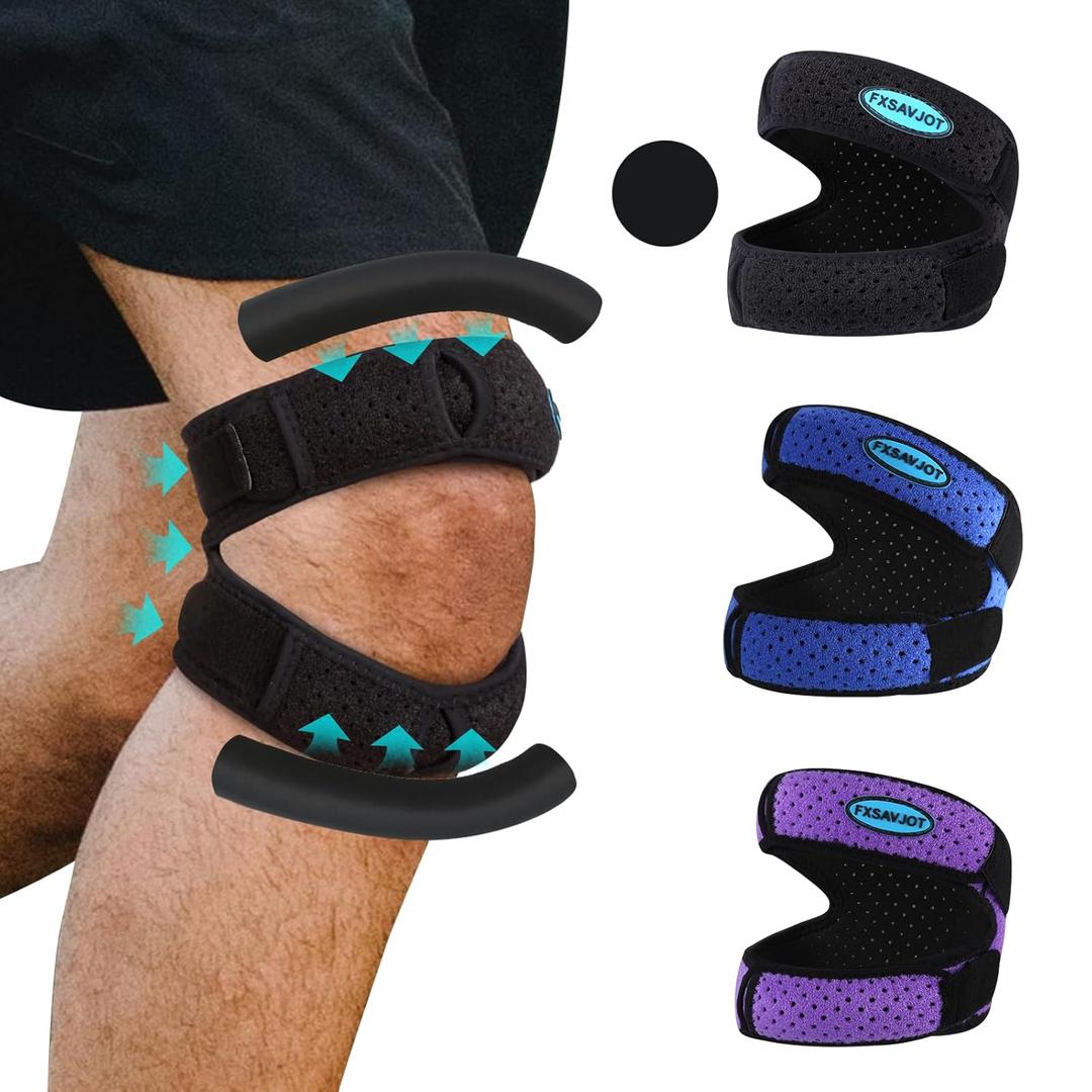 Knee Brace Patellar Tendon Support Strap for Women, Knee Pain Relief Adjustable Neoprene Knee Strap for Fitness, Excercise (Black, Large)