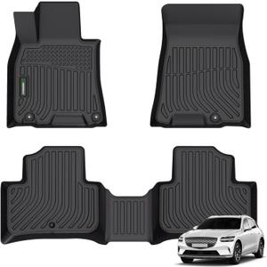 ANBINGO-Floor Mats for Genesis GV70 2025-2022 (Not Fit Electrified GV70) TPE Fits Front& Rear Row GV70 Mats Waterproof Car GV70 All Weather Floor Mats GV70 Accessories-Black