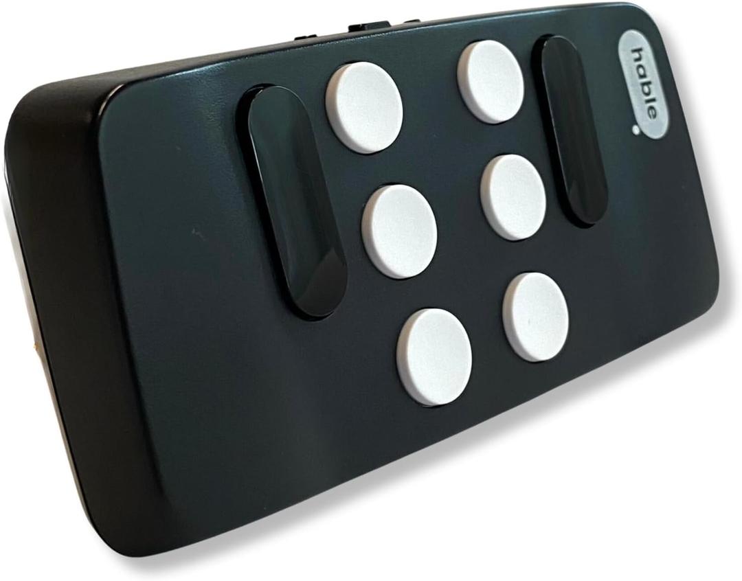 Smallest Braille Keyboard for Visually Impaired - Portable Braille Machine for iPhone, Android Smartphones, and Tablets - Makes Typing Easier and Faster for Students and Blind People