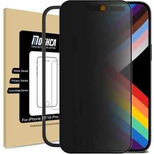 Mothca Matte Privacy Screen Protector for iPhone 17 / iPhone 16 Pro [6.3 inch] with Easy Installation Tool, Anti Spy Anti Glare Full Coverage Tempered Glass, Anti-Fingerprint, Smooth as Silk