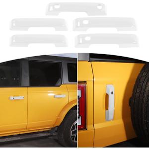 for Bronco Door Handle Cover Trim Fit for Ford Bronco 2021 up White Exterior Accessories 5pcs