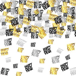 KatchOn, Black, Gold and Silver New Years Confetti - 1 Ounce, Pack of 300 | New Year Confetti for Happy New Years Table Decorations 2026 | NYE Table Decorations 2026 | NYE Decorations 2026