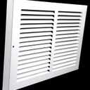 HVAC Premium 12" X 4" Baseboard Return Air Grille - HVAC Vent Duct Cover - 7/8" Margin Turnback for Flush Fit with Baseboard Work - White [Outer Dimensions: 13.75" Width X 5.75" Height]