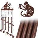 Cat Wind Chimes for Outside,Memorial Wind Chimes Gifts for Women and Grandma,Patio Garden Decor,Windchime in Loving Memory Outdoor Decoration for Yard, Patio, Porch, Lawn, Landscape
