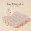Baby Food Storage Silicone Cubes with Clip-On Lid Freezer Tray Baby Food Soups Purees Ice Safe Design Made in Korea (20cubes 0.8oz, Ocean Blue Set of 2)