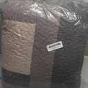 QuiltEase Stripe Quilts King Size - 3 Pieces Quilt Sets - 100% Cotton Farmhouse Bedspread Bedding Set for All Season - Reversible Lightweight Comforter - Brown/Oatmeal/Dark Grey/Smokey Olive