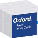 Oxford Index Cards, 3 x 5 Inches, White, Lined on Front, Blank on Back, Flashcards for School and Studying, Recipe Note Cards, 500 Count (5 Packs of 100) (40176)