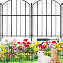 Decorative Garden Fence 17in (H) x10ft (L), Arched Rustproof Metal No Dig Fence for Dogs & Rabbit, Ornamental Animal Barrier for Flower Beds, Border Panels Fencing for Yard & Patio Outdoor Decor