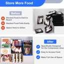 Freezer Organizer Bins, Freezer Dividers for Deep Chest Freezer Compressor Area, Black Wire Basket Shelf for Food Storage Kitchen Refrigerator Organization (Medium)