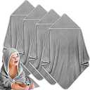 Reginary 1 Pack Baby Hooded Towels Coral Fleece Baby Bath Towels 30 x 30 Inch Soft Absorbent Hooded Bath Blanket for Newborn Toddler Infant Boy Girl Shower Gift Supplies (Gray)