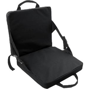 The Folding Outdoor seat of Portable Stadium seat with backrest and Cushion is an Ideal Choice for Sports Events Hiking Fishing Traveling and Camping. (Black)