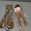 Wood Kitchen Utensils Set, 5 PCs Natural Acacia Wooden Spoons For Cooking for Non-stick Skillet, Utensil set For Cooking With Soup Ladle and Wok Spatulas, Salad fork, Spurtles for Cooking