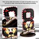 3 x Race Car Birthday Eighth Number Eight Sign, Wooden Race Car Theme 8th Centerpiece with Racing Track and Trophy Patterns Party Table Decoration for Birthday Party Topper Photo Props(Number 8)