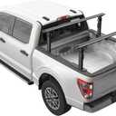 Ladder Rack for Truck, 800 LBS Capacity Truck Bed Rack, 19"-25" Height-Adjustable Aluminum Truck Ladder Racks, Fit for Large-Size Pickup Ford F150/Ram 1500/Chevy Silverado/Sierra No Bed Rails (without Side Bars)