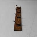 NicQliear Wall Mounted Coat Rack - Metal Coat Hooks Hanger with Pine Solid Wood Board, 4 Black Literary Rustic Hooks Rail Wall Mount for Hanging Coats, Clothes, Bags, Hat, Towel