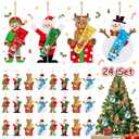 24 Set 48 Pcs Christmas Hand Cream Gift Bulk for Women Coworker Christmas Tree Ornament Hand Lotion Party Favor with Card Ribbon Holiday Decor Stocking Stuffer Gift for Women (Xmas Style)