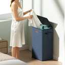 100L Laundry Hamper with Lid, Sturdy Clothes Hamper Heavy-Duty Laundry Basket Supports 30lb, Collapsible for Bathroom Bedroom Laundry Room Dorm