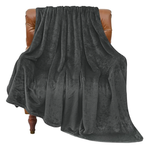 BEDELITE Fleece Blanket White Throw Blanket for Couch & Bed, Luxury Plush Cozy Fuzzy Blanket 50" x 60", Super Soft Warm Lightweight Throw Blanket for Travel Camping, Gray