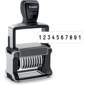 Trodat Numberer Stamp Professional 55510 10 Digits, Self-Inking, 3/16" (5 mm) Characters, Black Ink