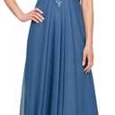 Alex Evenings Women's Stretch Sequin Bodice Empire Waist Long Gown, Formal Event Dress 8P