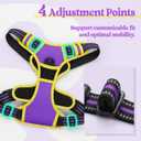 Rabbitgoo Dog Harness No Pull with 2 Leash Clips, Adjustable Soft Padded, Reflective Oxford No Choke Pet Vest with Easy Control Handle for Small Dogs, Purple & Yellow, S