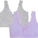 Fruit of The Loom Women's 2-Pack Full Coverage Wireless Cotton Bra - Soft & Everyday Comfort, Size 3XL