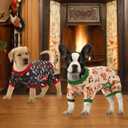 4-Pack Christmas Dog Pajamas Xmas Pet Clothes Warm Fleece Puppy Cat Jammies Christmas Dog Onesie Outfit Pet Four Leg Shirt Jumpsuit Costume for Small Dogs XS
