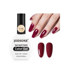 JODSONE 16.5ml Gel Nail Polish Dark Red Gel Polish Dark Red High Gloss Soak Off U V Nail Manicure Salon DIY at Home
