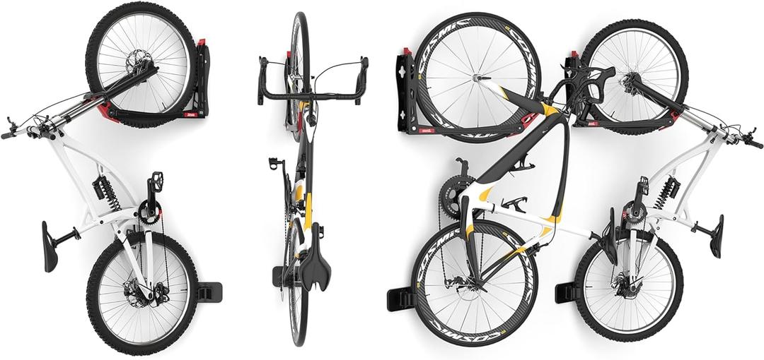 TORACK BIKEPAL No Lifting Swivel Bike Racks, Space Saving Wall Mounted Bike Holder for Garage, Bike Wall Hangers for Vertical Bike Storage (4 Pack) TORACK BIKEPAL No Lifting Swivel Bike Racks, Space Saving Wall Mounted Bike Holder for Garage, Bike Wall Hangers for Vertical Bike Storage (4 Pack)