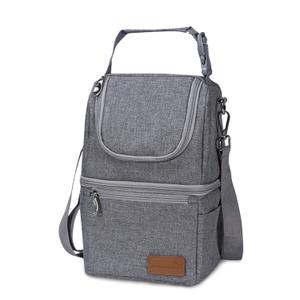 Momcozy Insulated Baby Bottle Bag, Multi-Function Breastmilk Cooler Bag, Fit as Wine Carrier or for Milk Bottles Like Dr. Brown, Comotomo, Philips, Nuk, Lansinoh, etc. (Grey)
