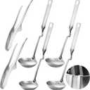 gisgfim 6 PCS Hot Pot Slotted Ladle Set Stainless Steel Soup Ladle BBQ Hotpot Tongs Kit Non Slip Cooking Utensils Stainless Hot Pot Accessories Shabu Shabu Utensils Strainer Set Skimmer Cookware Set