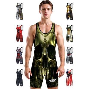 Exxact Sports Sublimated Adult & Youth Wrestling Singlet - Premium Powerlifting Singlet for Men & Boys, Unisex Singlets AXL