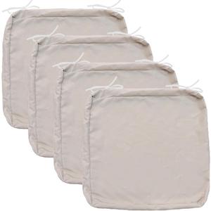 FLYMEI Patio Cushion Covers 20x20x2 Waterproof Outdoor Cushion Cover Replacement 4Packs Outdoor Seat Cushion Slipcover for Rattan Chair Sofa, Apricot