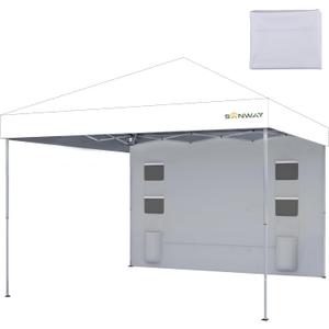 SANWAY 10x10 Pop Up Canopy Tent, One Push One Person Setup, Dark Black