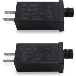 Replacement Christmas Inflatable Plug 1A 12V Class 2 Power Unit, 60hz Waterproof Low Voltage Transformer US Plug for Christmas Inflatable Blow Up (1A Output Adapter x2)